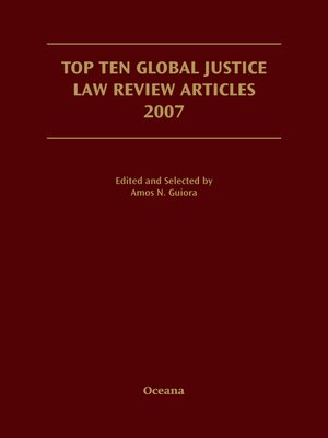 cover image of Top Ten Global Justice Law Review Articles 2007